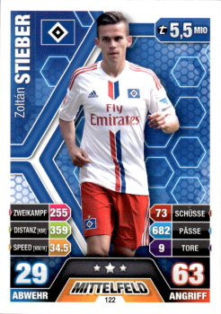 Zoltan Stieber Hamburger SV 2014/15 Topps MA Bundesliga #122