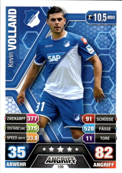 Kevin Volland TSG 1899 Hoffenheim 2014/15 Topps MA Bundesliga #159