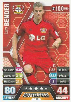 Lars Bender Bayer 04 Leverkusen 2014/15 Topps MA Bundesliga #190