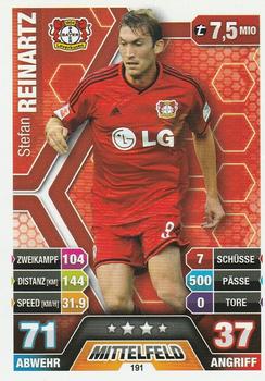Stefan Reinartz Bayer 04 Leverkusen 2014/15 Topps MA Bundesliga #191