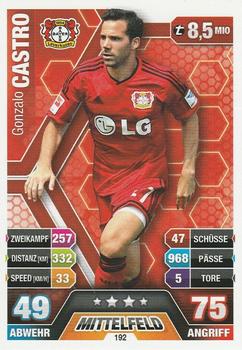 Gonzalo Castro Bayer 04 Leverkusen 2014/15 Topps MA Bundesliga #192