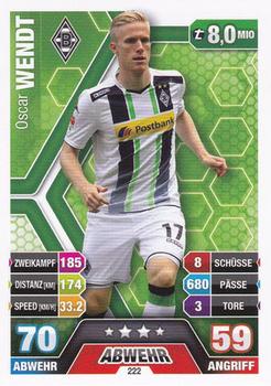 Oscar Wendt Borussia Monchengladbach 2014/15 Topps MA Bundesliga #222