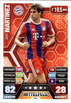 Javi Martinez Bayern Munchen 2014/15 Topps MA Bundesliga #244