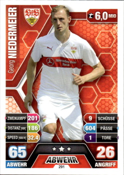 Georg Niedermeier VfB Stuttgart 2014/15 Topps MA Bundesliga #291