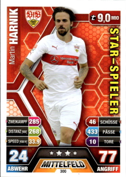 Martin Harnik VfB Stuttgart 2014/15 Topps MA Bundesliga Star-Spieler #300