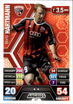 Moritz Hartmann Ingolstadt 04 2014/15 Topps MA Bundesliga #417