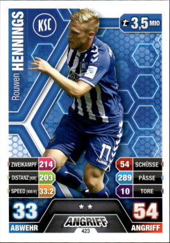 Rouwen Hennings Karlsruher SC 2014/15 Topps MA Bundesliga #423