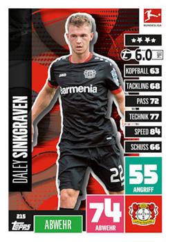 Daley Sinkgraven Bayer 04 Leverkusen 2020/21 Topps MA Bundesliga #215