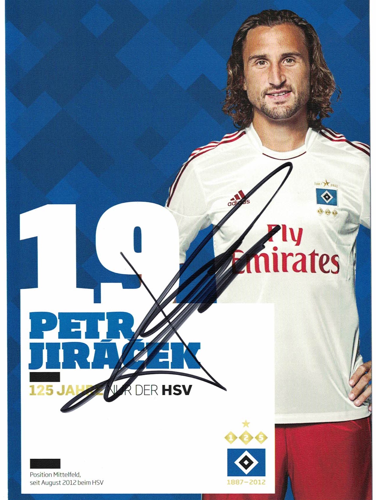 Petr Jiracek Hamburger SV 2012/13 Podpisova karta autogram