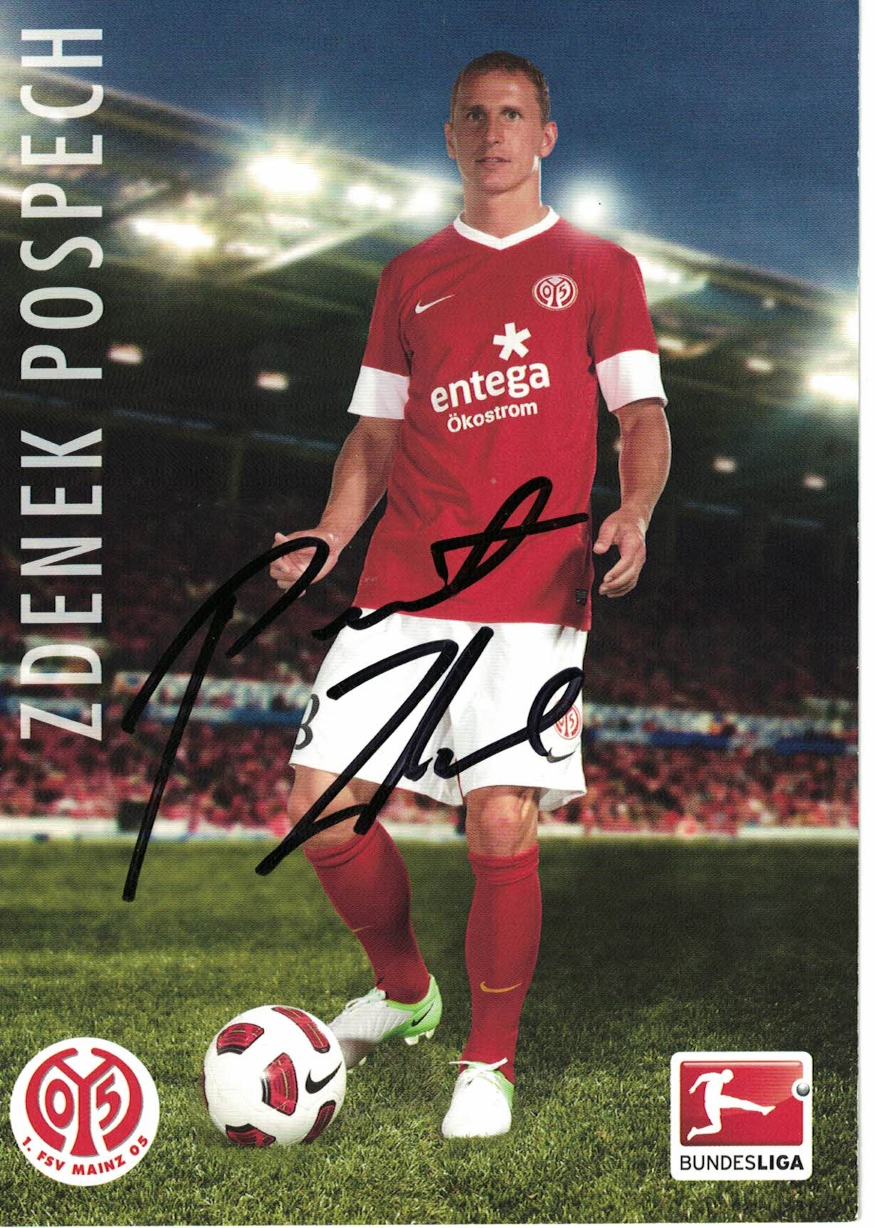 Zdenek Pospech 1. FSV Mainz 05 2012/13 Podpisova karta autogram