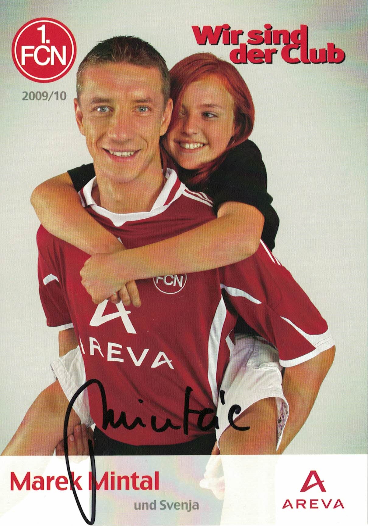 Marek Mintal 1. FC Nurnberg 2009/10 Podpisova karta autogram