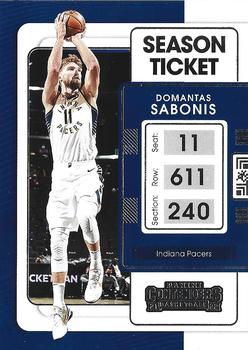 Domantas Sabonis Indiana Pacers 2021/22 Panini Contenders Basketball Season Ticket #2