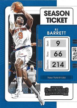 RJ Barrett New York Knicks 2021/22 Panini Contenders Basketball Season Ticket #65