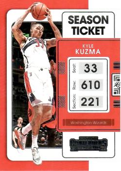 Kyle Kuzma Washington Wizards 2021/22 Panini Contenders Basketball Season Ticket #81