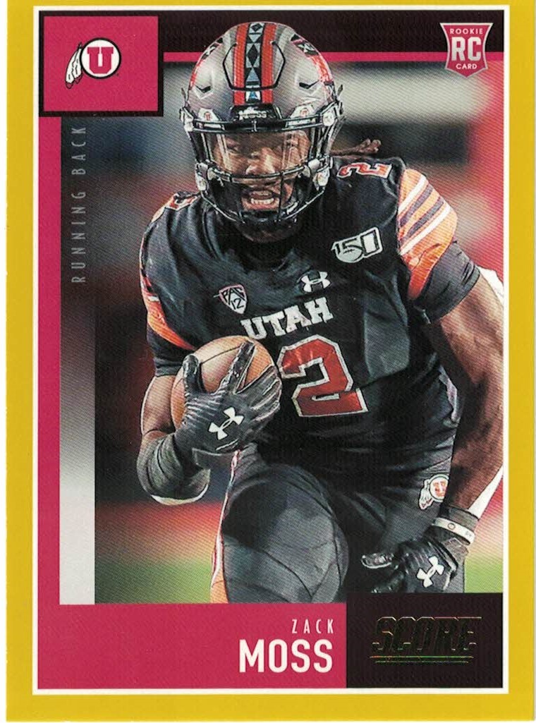 Zack Moss Utah Utes 2020 Panini Score NFL Rookies Gold #396