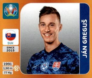 Jan Gregus Slovakia samolepka EURO 2020 Tournament edition #503