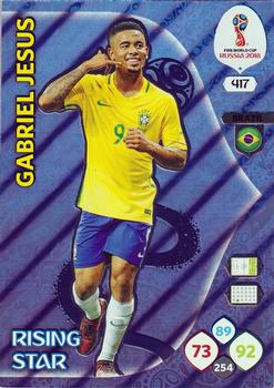 Gabriel Jesus Brazil Panini 2018 World Cup Rising Star #417