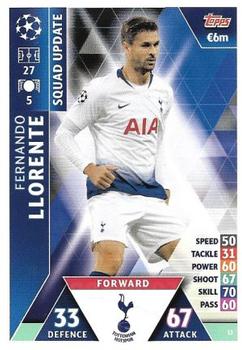 Fernando Llorente Tottenham Hotspur 2018/19 Topps Match Attax CL Update card #11