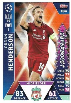 Jordan Henderson Liverpool 2018/19 Topps Match Attax CL Super Boost #71