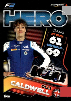 Olli Caldwell Campos Racing Topps F1 Turbo Attax 2022 F2 Teams #113