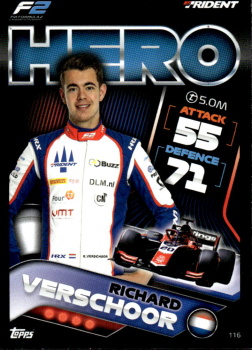 Richard Verschoor Trident Topps F1 Turbo Attax 2022 F2 Teams #116
