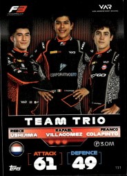 Reece Ushijima, Rafael Villagomez & Franco Colapinto Van Amersfoort Racing Topps F1 Turbo Attax 2022 F3 Team Trios #131