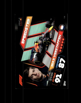 Max Verstappen Red Bull Racing Topps F1 Turbo Attax 2022 F1 Speedster #136