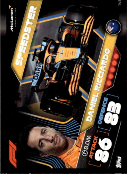 Daniel Ricciardo McLaren Topps F1 Turbo Attax 2022 F1 Speedster #143
