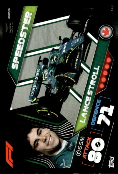 Lance Stroll Aston Martin Topps F1 Turbo Attax 2022 F1 Speedster #149