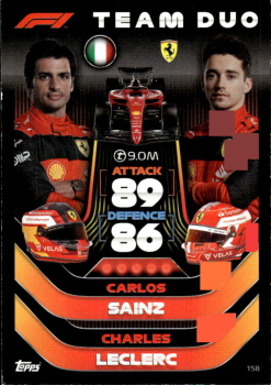 Carlos Sainz / Charles Leclerc Ferrari Topps F1 Turbo Attax 2022 F1 Team Duos #158