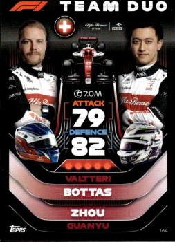 Valtteri Bottas / Zhou Guanyu Alfa Romeo Topps F1 Turbo Attax 2022 F1 Team Duos #164