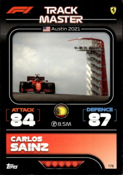 Carlos Sainz Ferrari Topps F1 Turbo Attax 2022 F1 Track Masters #176