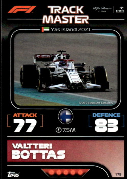 Valtteri Bottas Alfa Romeo Topps F1 Turbo Attax 2022 F1 Track Masters #179