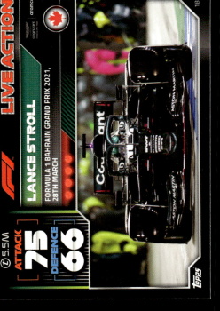 Lance Stroll Aston Martin Topps F1 Turbo Attax 2022 F1 Live Action 2021 #182