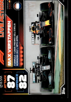 Max Verstappen Red Bull Racing Topps F1 Turbo Attax 2022 F1 Live Action 2021 #185