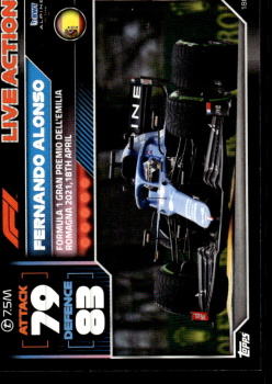 Fernando Alonso Alpine Topps F1 Turbo Attax 2022 F1 Live Action 2021 #188