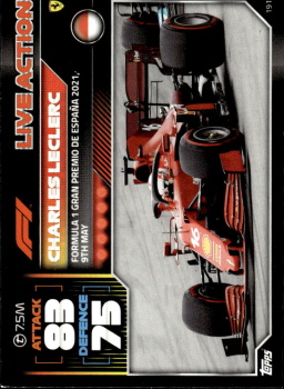 Charles Leclerc Ferrari Topps F1 Turbo Attax 2022 F1 Live Action 2021 #191