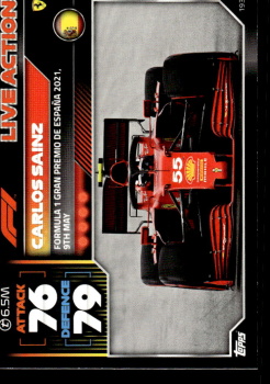 Carlos Sainz Ferrari Topps F1 Turbo Attax 2022 F1 Live Action 2021 #193