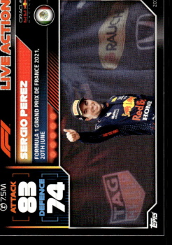 Sergio Perez Red Bull Racing Topps F1 Turbo Attax 2022 F1 Live Action 2021 #203