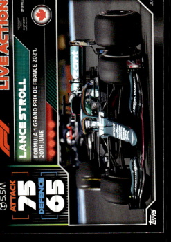 Lance Stroll Aston Martin Topps F1 Turbo Attax 2022 F1 Live Action 2021 #205