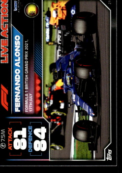 Fernando Alonso Alpine Topps F1 Turbo Attax 2022 F1 Live Action 2021 #210