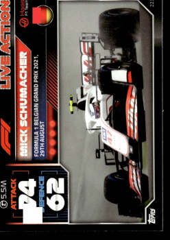 Mick Schumacher Haas Topps F1 Turbo Attax 2022 F1 Live Action 2021 #223