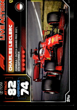 Charles Leclerc Ferrari Topps F1 Turbo Attax 2022 F1 Live Action 2021 #225