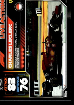 Charles Leclerc Ferrari Topps F1 Turbo Attax 2022 F1 Live Action 2021 #228