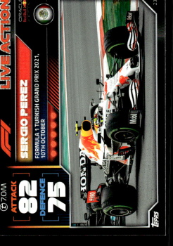 Sergio Perez Red Bull Racing Topps F1 Turbo Attax 2022 F1 Live Action 2021 #232