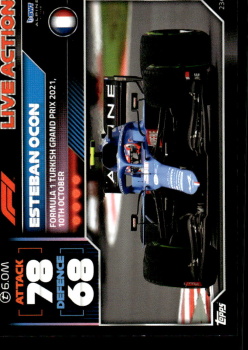 Esteban Ocon Alpine Topps F1 Turbo Attax 2022 F1 Live Action 2021 #234