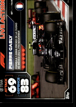 Pierre Gasly Scuderia AlphaTauri Topps F1 Turbo Attax 2022 F1 Live Action 2021 #241