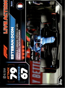 Esteban Ocon Alpine Topps F1 Turbo Attax 2022 F1 Live Action 2021 #245
