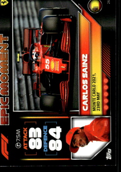 Carlos Sainz Ferrari Topps F1 Turbo Attax 2022 F1 Epic Moments #262