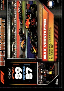 Max Verstappen Red Bull Racing Topps F1 Turbo Attax 2022 F1 Epic Moments #266